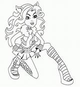 Coloring Clawdeen Characters Coloringhome sketch template