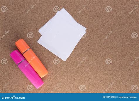 coloured highlighters  paper stock photo image  working