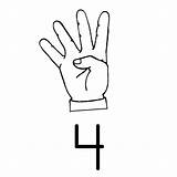 Number Clipart Four Clip Numbers Fingers Finger Cliparts Hand Sign Language Library Divergent Asl Clipground Use Al Clker Analysis May sketch template