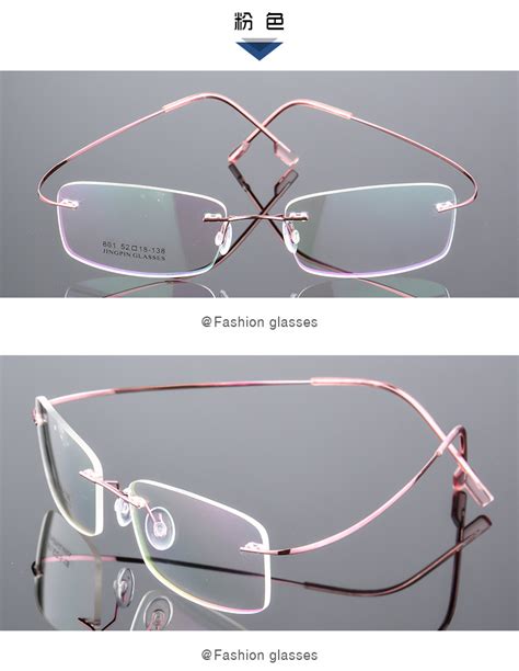fashion titanium alloy ultralight metal rimless eye glasses spectacle
