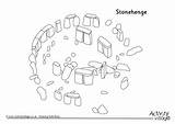 Stonehenge Coloring Colouring Pages St Activityvillage England George Commonwealth Games Around Georges 37kb 325px Village sketch template