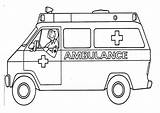 Ambulance Coloring Pages Printable Drawing Transportation sketch template