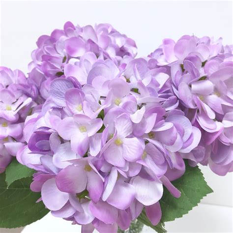 purple hydrangea stem real touch silk flowers 19 floral decor