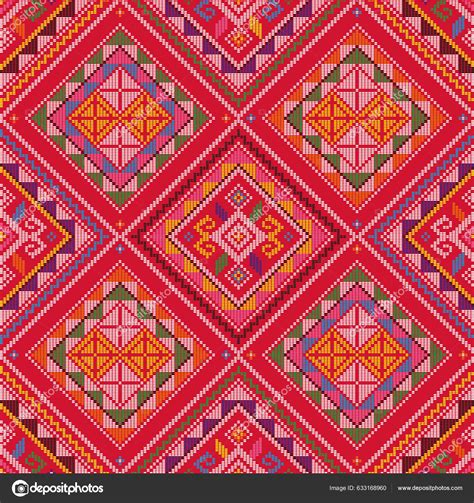 yakan cloth inspired vector seamless pattern traditional folk art textile stock vector