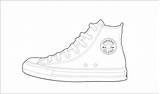 Template Shoe Drawing Converse Sneaker Templates High Top Coloring Pages Paintingvalley Drawings sketch template