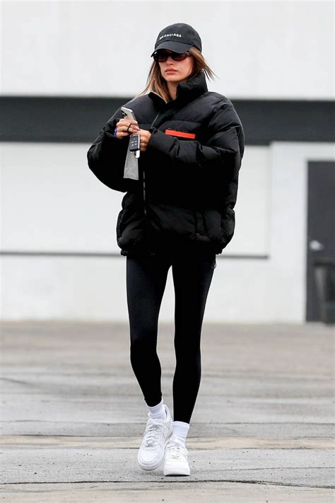 Hailey Baldwin White Leather Sneakers Street Style Autumn Winter 2022