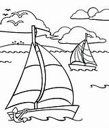 Coloring Ocean Pages Boat Sailing Kids Dragon Seascape Underwater Row Drawing Simple Printable Plants Boats Ship Line Color Summer Sheets sketch template