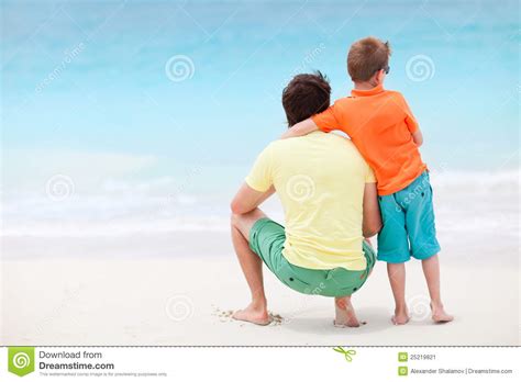 Father And Son At Beach Stock Image Image 25219821