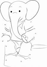 Babar Resting Dot Dots Connect Kids sketch template