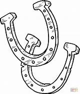 Horseshoe Horseshoes Hufeisen Herraduras Ausmalbilder Pferde Cavallo Cowboy Ferro Ausmalbild Caballos Malvorlage Supercoloring Glück Fortuna Bleistiftzeichnung Lucky Herradura Suerte Bringen sketch template