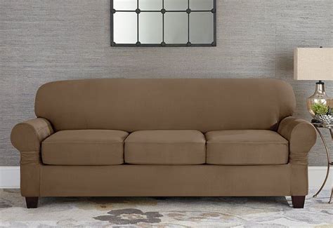 designer suede  piece sofa slipcover surefit slipcovered sofa slipcovers loveseat