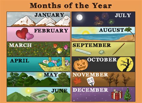 months   year vocabuary