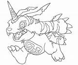 Gabumon Digimon Pages Coloring Another sketch template