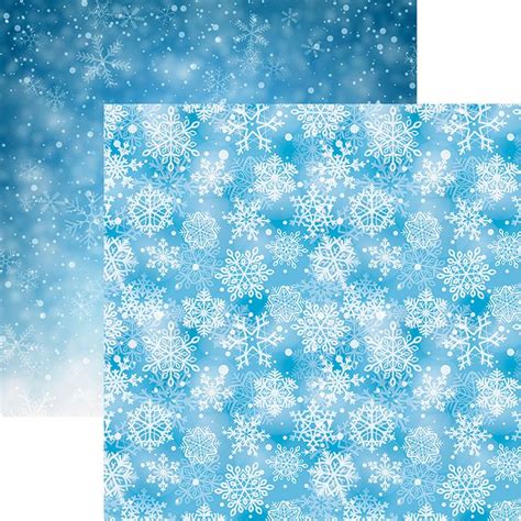 reminisce snowflake ridge falling snow paper  scrapbook paper