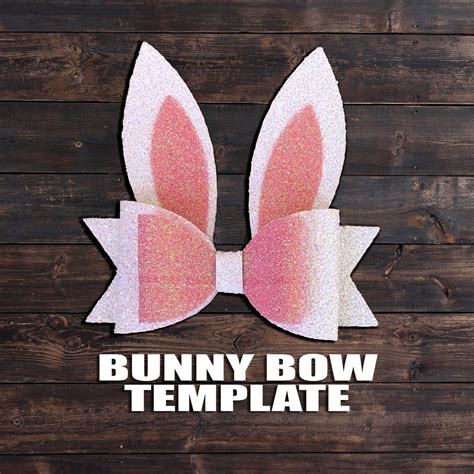 easter bunny bow svg vector template pattern  etsy bow