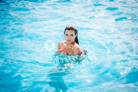 woman in swimming pool royalty free stock image storyblocks