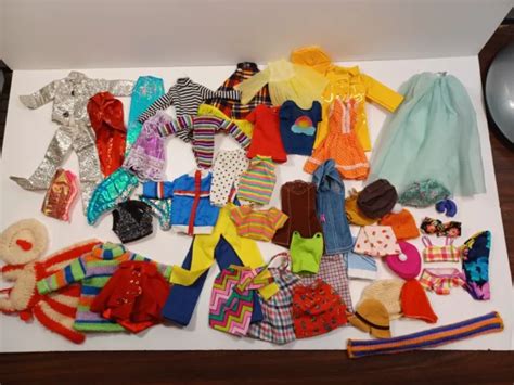huge vintage barbie doll clothing accessory lot  clone sindy