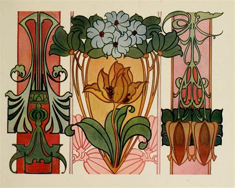 charles  strongs book  designs art nouveau flowers art nouveau