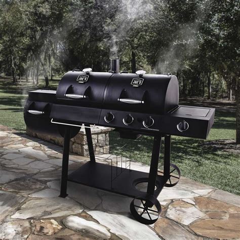 oklahoma joes longhorn combo charcoalgas smoker grill  bbq