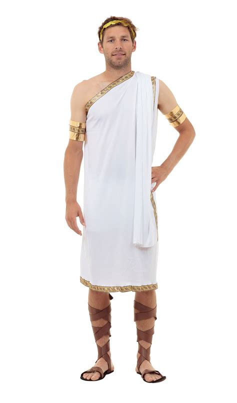mens caesar costume roman greek god toga fancy dress adult