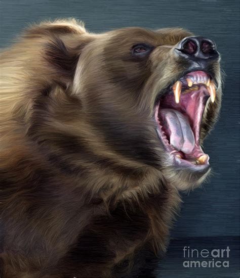 angry brown bear painting  aleksey tugolukov