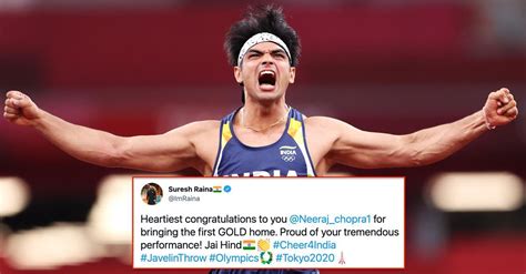 cricket fraternity erupts as neeraj chopra wins a historic gold medal
