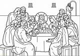 Coloring Supper Last Getcolorings Catholic sketch template