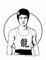 Bruce Lee Drawing Coloring Drawings Pages Template Clipartmag Gif sketch template