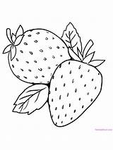 Strawberry Fruits Coloriages sketch template