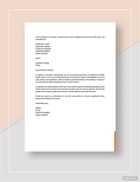 short business report sample template google docs word apple pages