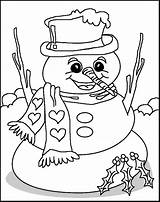 Coloring Pages Winter Printable Clipart Scenes Sheets Library Snowman sketch template