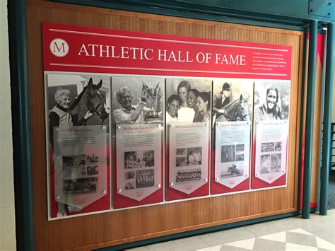 student athletes  honor   completed  athletic hall  fame display