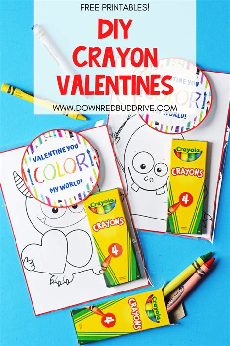 crayon valentines easy valentines   printables
