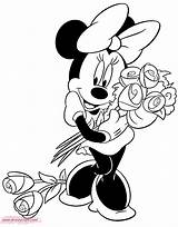 Minnie Coloring Mouse Pages Disney Valentines Valentine Drawing Colouring Sheets Roses Disneyclips Kids Pencil Clipart Large Winnie Book Bouquet Getdrawings sketch template