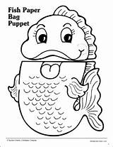 Bag Puppet Paper Puppets Printable Fish Printables Crafts Scholastic Patterns Coloring Pattern Craft Preschool Template Templates Kids Octopus Sack Ocean sketch template