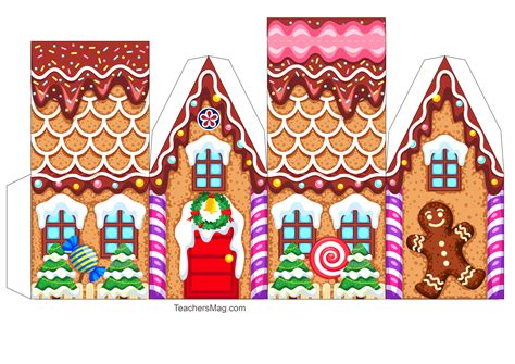 story printable gingerbread house template