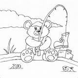 Bear Coloring Pages Teddy Fishing Colouring Printable Kids Sheets Print Bears Printables sketch template