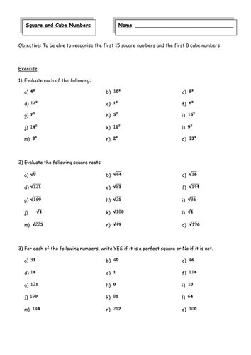 square and cube numbers intro to notation teaching resources
