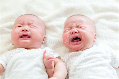 baby twins cry stock   royalty  stock   dreamstime