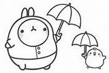 Molang Piu Coloring Pages Rain Ready sketch template