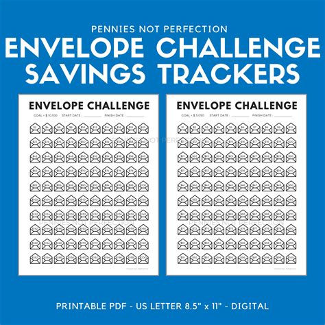 envelope challenge tracker  printable printable word searches