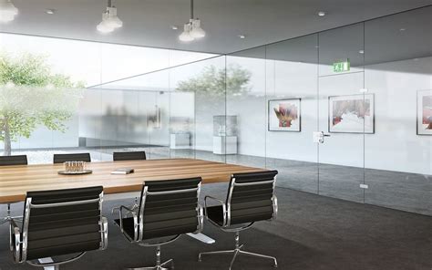 glass partitions create light flooded rooms and elegant room layouts