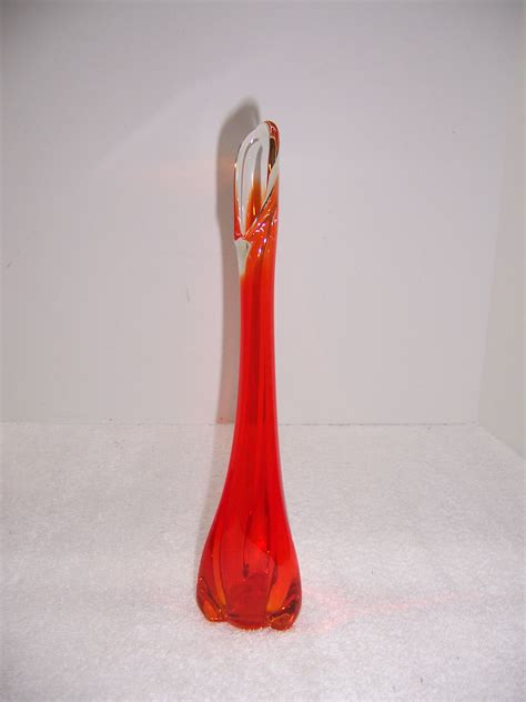 Triple A Resale Tall Orange Glass Vase