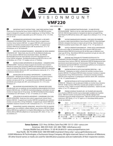 sanus vmf vmf  user manual manualzz