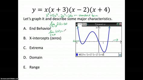 polynomial graphs characteristics youtube