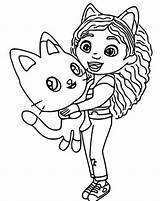 Gabby Dollhouse Pandy Magique Bambole Colorare Paws Gabi Domek Koci Kolorowanki Coloriages Kolorowanka Gabbys Disegni sketch template