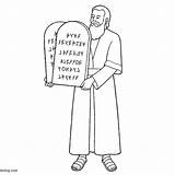 Commandments Coloring Sinai Moses sketch template
