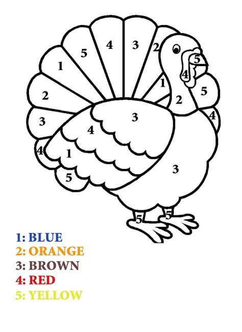 color  number pictures worksheets thanksgiving preschool