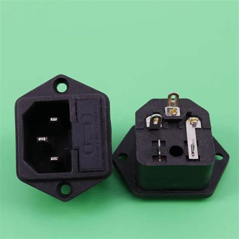 yuxi  pin male power socket  fuse copper inlet connector plug   ac  computer