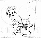 Door Open Locked Cartoon Businessman Trying Clip Toonaday Royalty Outline Illustration Rf Clipart 2021 sketch template